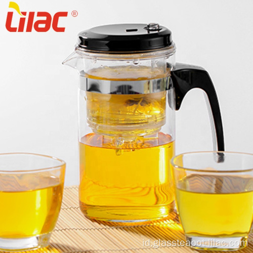 Lilac 500ml teko teh kaca Infuser kecil